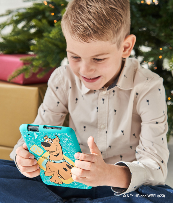 Child playing Hero tablet Scooby!